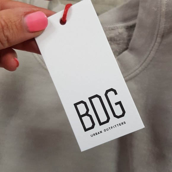 Urban Outfitters BDG Mens Sweatshirt Top Large Grey Embroidered Logo Crew BNWT - Picture 7 of 11